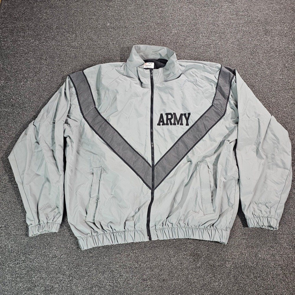 Skilcraft JWOD US Army‎ IPFU PT Jacket Medium Gray Windbreaker Mens Active